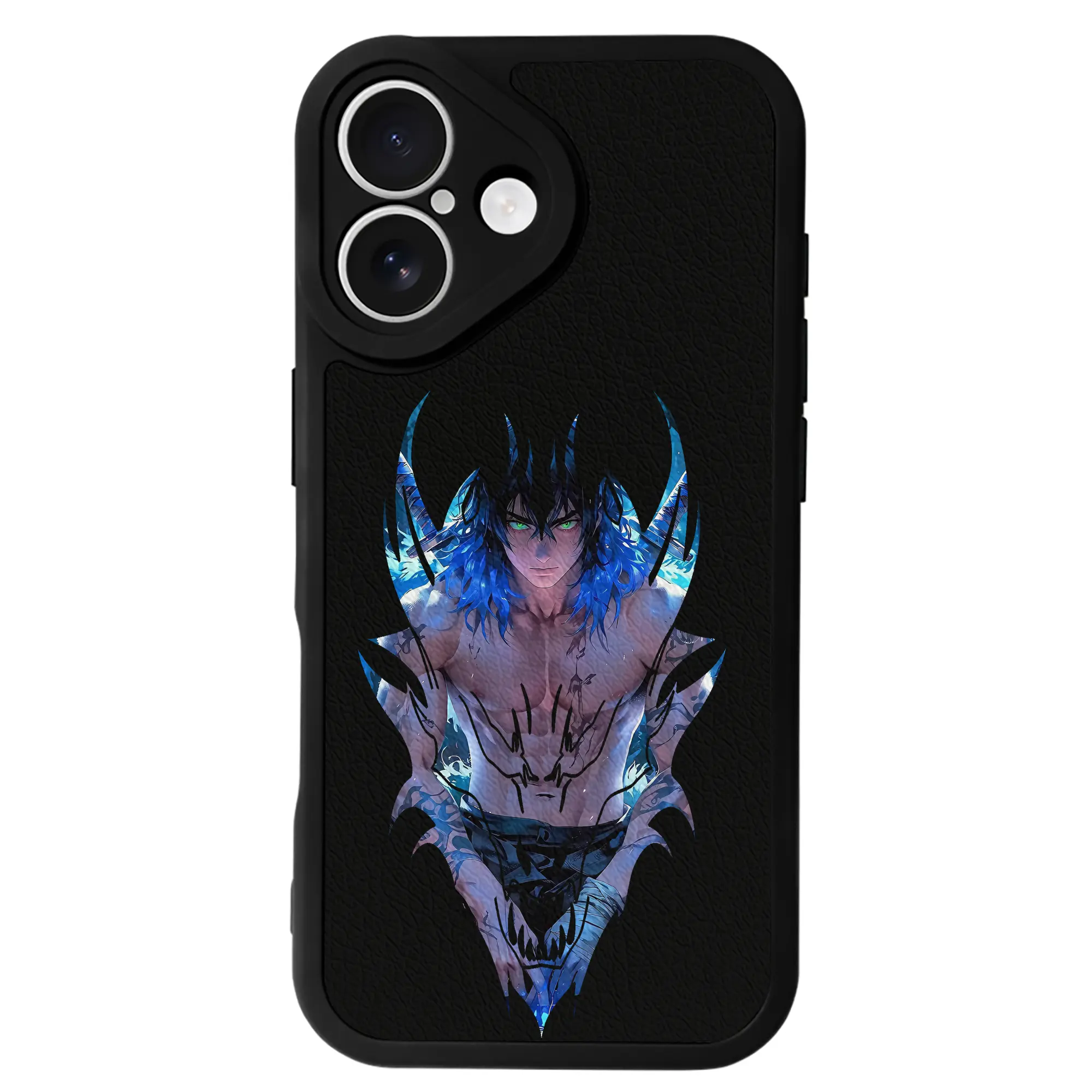 鬼滅の刃 グッズ,嘴平 伊之助 - IPhone 16シリーズ対応 ・ シリコンスマホケース ・ レザー調 ・ 高精度フィット ・ 耐衝撃 ・ ワイヤレス充電対応 ・ 精密カット